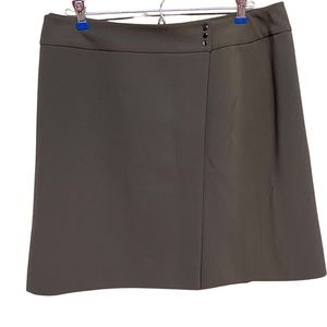Jones New York Wrap Lined Mini Skirt in Brown.  Size 14